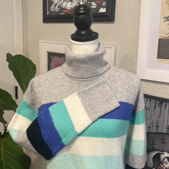 Talbots striped turtleneck sweater - Picture 2 of 8